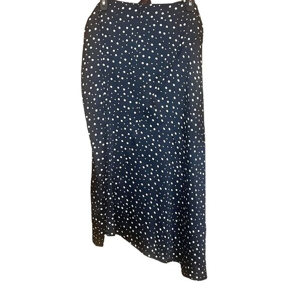 Vince Tossed Dot Draped Knot Skirt in Deep Marine NWT Size 2X - Picture 6 of 9